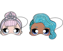 Maski papierowe LOL Glitterati, 6 szt.