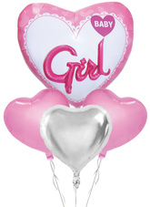 Zestaw Balonów Foliowych Baby GIRL Shower 4szt.