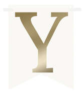 Flagietka, Litera Y, Złota, 1 szt.