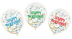 Balon z konfetti MIX Kolor Urodziny 12", 6 szt.