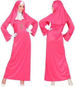 Kostium Strój Różowa ZAKONNICA Habit Karnawał, XS