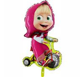 Balon Foliowy MASZA i Niedźwiedź na Rowerze 99x58c