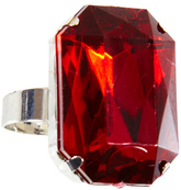 Pierścień Gotycki Czerwony Kamień Klejnot