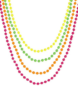 Zestaw Naszyjniki Korale Neonowe Kolorowe 4szt.