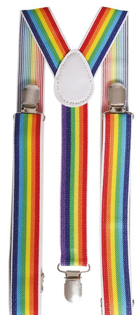 Kolorowe Tęczowe SZELKI Klauna Clown Cyrk Strój