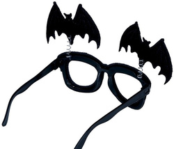 OKULARY Czarne NIETOPERZE na Sprężynkach Halloween