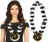 Naszyjnik na 30 Urodziny Kwiaty Biało Czarne Party