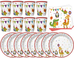 Zestaw Talerzyki Kubeczki Serwetki ZWIERZĘTA Party