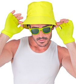 RĘKAWICZKI Bez Palców Krótkie ŻÓŁTE Neonowe DISCO