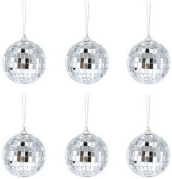 Zawieszki KULE DYSKOTEKOWE Lustrzane 7cm 6szt.