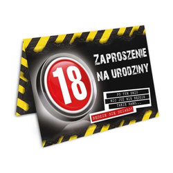 Zaproszenie na 18 urodziny "Danger", 1 szt.