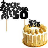 Topper Tort ŻYCIE ZACZYNA SIĘ PO 50 Czarny