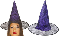 Fioletowy Kapelusz z Pajęczyną Pająkami Halloween