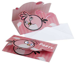 Zaproszenia Pink Bird, 6 szt.
