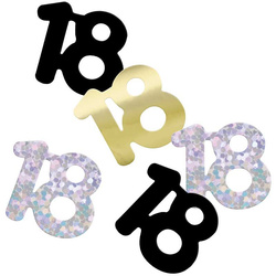 Konfetti Dekoracyjne 18 URODZINY Złote Czarne 14g