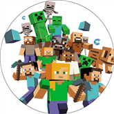 Opłatek tortowy 20 cm, Minecraft 1 szt.