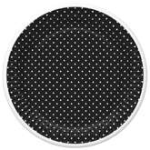 Talerzyki Czarne w Białe Kropki Urodziny 18cm 8szt