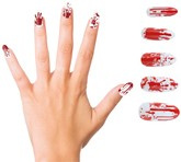 Sztuczne Paznokcie Tipsy Zakrawione Krwawe Ślady