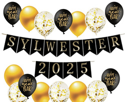 Zestaw Sylwestrowy, Balony, Baner Sylwester 2025