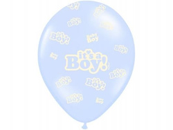 Balony "It`s a Boy", zestaw mix błękitny, 5 szt.