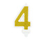 Świeczka cyferka 4 złota, 1 szt.