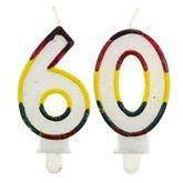 Świeczka cyferki brokat "60", 1 szt.