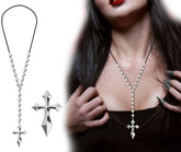 NASZYJNIK Gotycki Srebrny KRZYŻ Wampira Wiedźmy