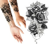 Tatuaż Zmywalny Tymczasowy Rękaw RÓŻE 14x30cm