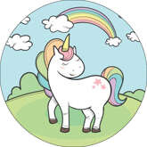 Opłatek tortowy 29 cm, Jednorożec 1 szt.