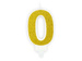 Świeczka cyferka 0 złota, 1 szt.
