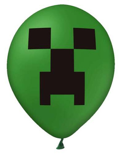 Zestaw balonów Zielone Minecraft 12 cali, 12 szt.