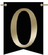 Flagietka, Cyfra 0, Czarna, 1 szt.