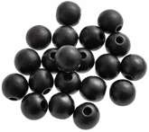 Drewniane Koraliki Matowa Czerń, 16mm 20szt