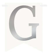 Flagietka, Litera G, Srebrna, 1 szt.