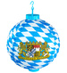 LAMPION Papierowy Bawarski LED Niebieski 30cm