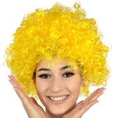 Peruka ŻÓŁTE AFRO Kręcone Loczki Loki DISCO