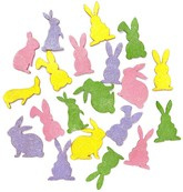 Brokatowe Naklejki Pianki Pastelowe Króliki 20szt.