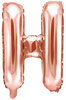 Balon foliowy Litera "H", 35cm, różowe złoto 1szt.