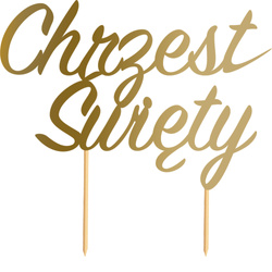 Topper na Tort CHRZEST ŚWIĘTY ZŁOTY