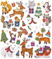 Naklejki Ozdobne Zimowe Zwierzaki Zwierzęta 38szt.