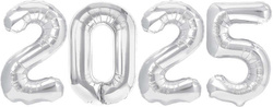Zestaw Balonów 2025, srebrny, 100cm