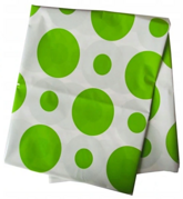 Obrus foliowy w grochy limonka, 100x130cm