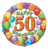 Balon foliowy na 50 Urodziny, 45cm, 1 szt.