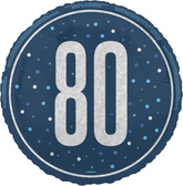 Balon Foliowy Niebieski Błyszczący 80 URODZINY 45c