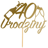 Topper na Tort 40 URODZINY Party ZŁOTY