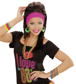 Bransoletki Neonowe Kolorowe Disco Lata 80 18 szt.
