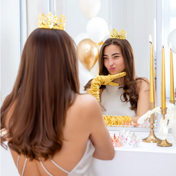 Dekoracja Ozdoba na Tort Ciasto ZŁOTA KORONA 10cm