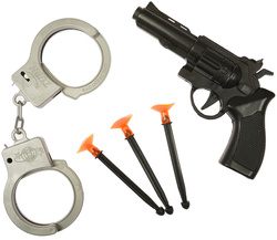Zestaw Akcesoria POLICJANTA Pistolet Kajdanki
