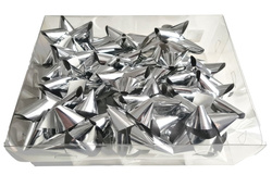 Rozety przyklejane 11 cm, srebrne 15 szt. 1 op.