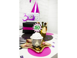 Talerzyki Gwiazdka, złoty, 18 cm, 6 szt.